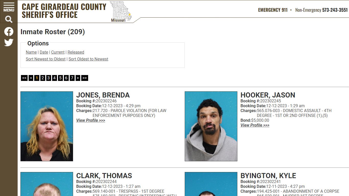 Inmate Roster - Cape Girardeau County MO Sheriff's Office